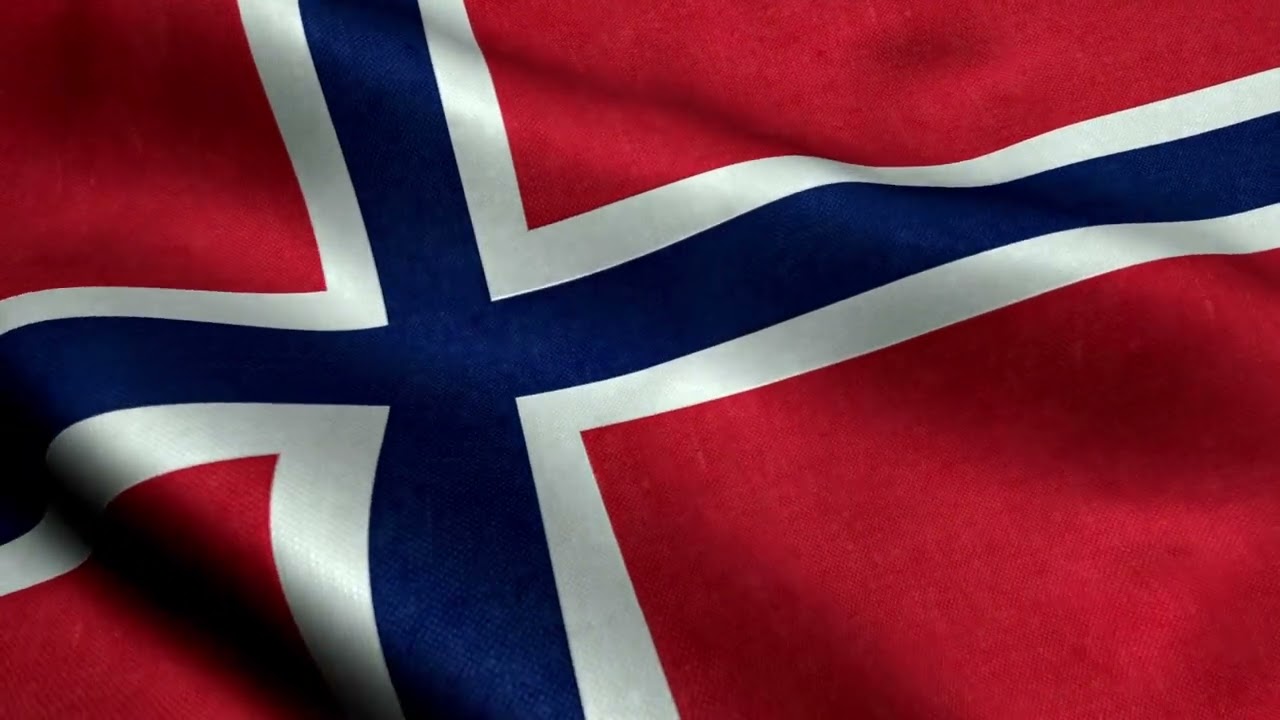 [10 Hours] Norwegian Flag Waving - Video & Audio - Waving Flags