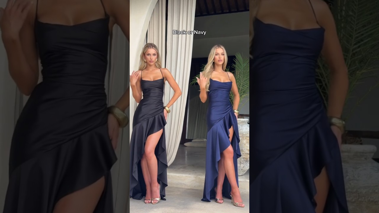 The Perfect🥀 Our SAMIRA Maxi Dress In Black🖤 & Navy💙 #fashion #model #beauty #style #outfit #shorts
