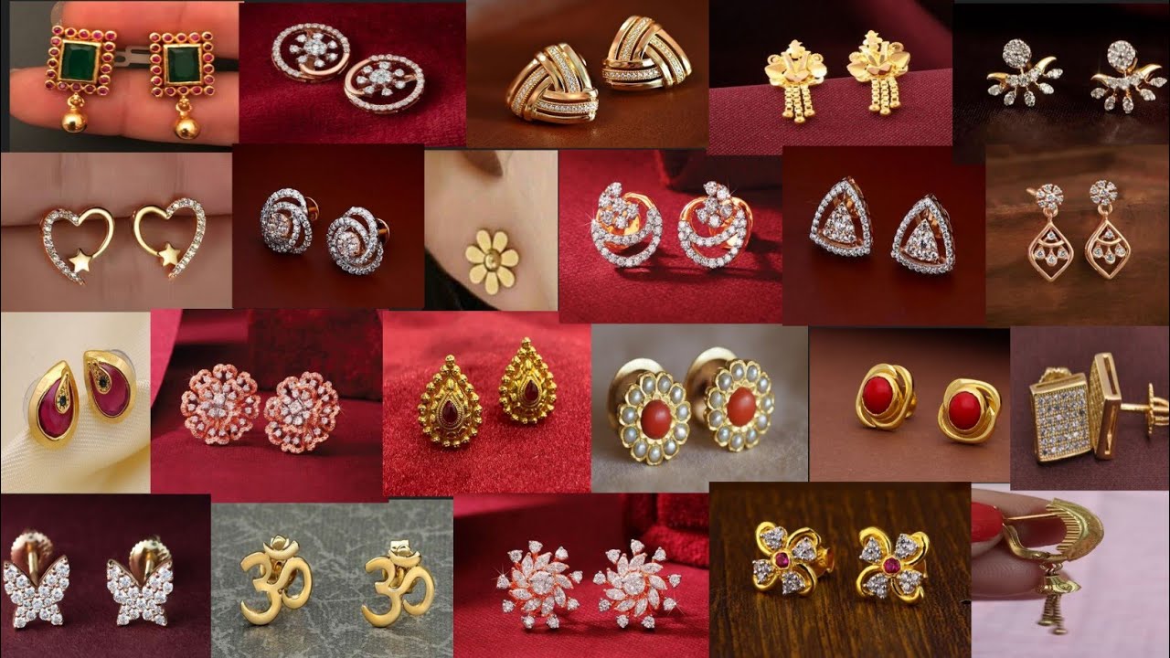 #2025 Latest and Beautiful Gold Earrings Design for Women || Daily use stud earrings design 2025