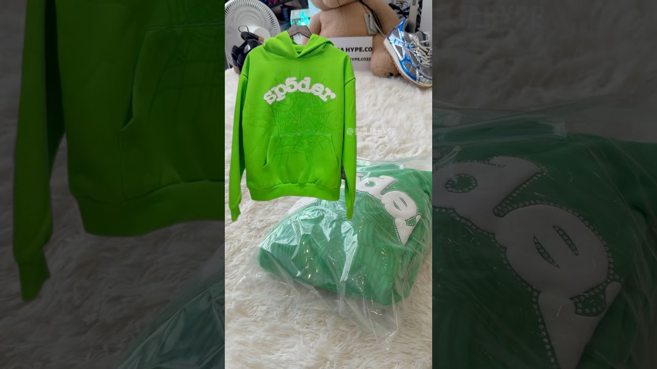 Ninjahype Sp5der Green Hoodie unboxing 💚 Clean & Flashing #ninjahype #streetwear #unboxing #haul