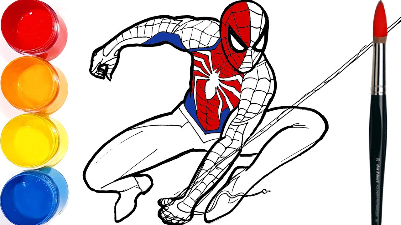 How to draw SPIDER-MAN Drawing and Coloring Pages | Tim Tim TV
