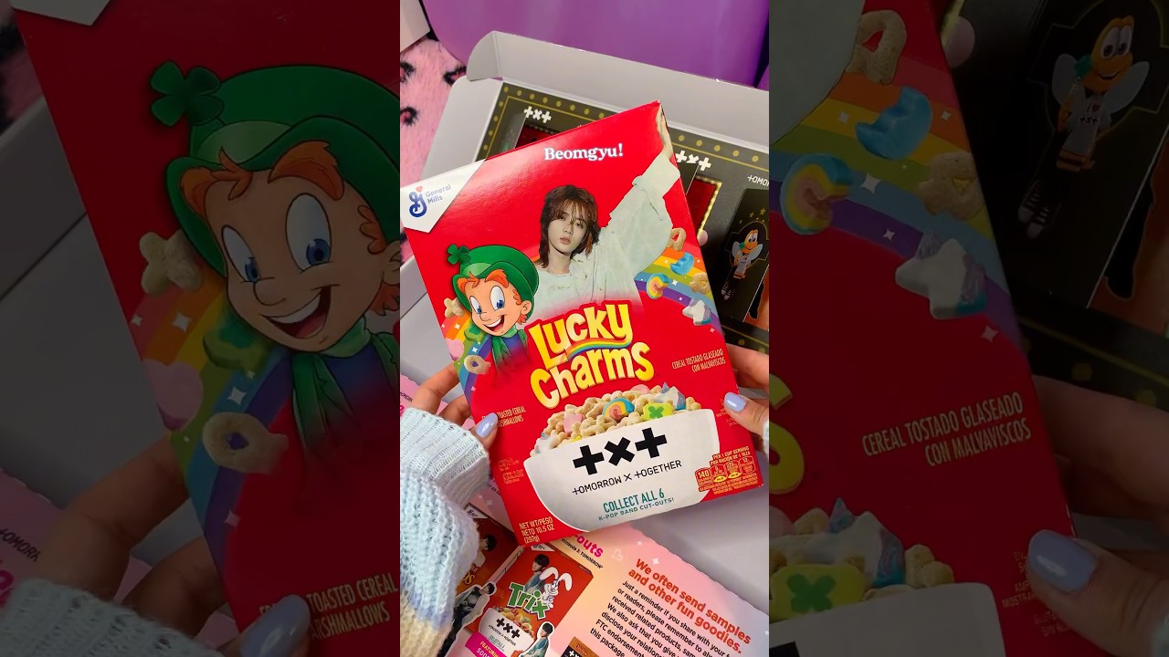 unboxing TXT cereal PR package! 💕 gifted by general mills 🫶🏻 #txt #txtmoa #tomorrow_x_together