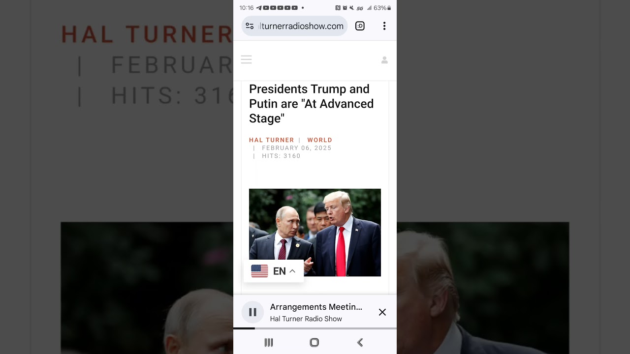 Presidents Trump and Putin are "At Advanced Stage"Hal Turner World February 06, 2025