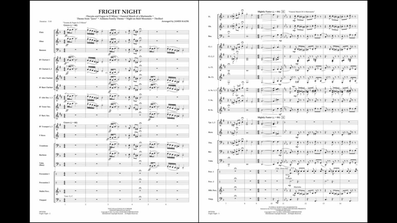 Fright Night arranged by James Kazik