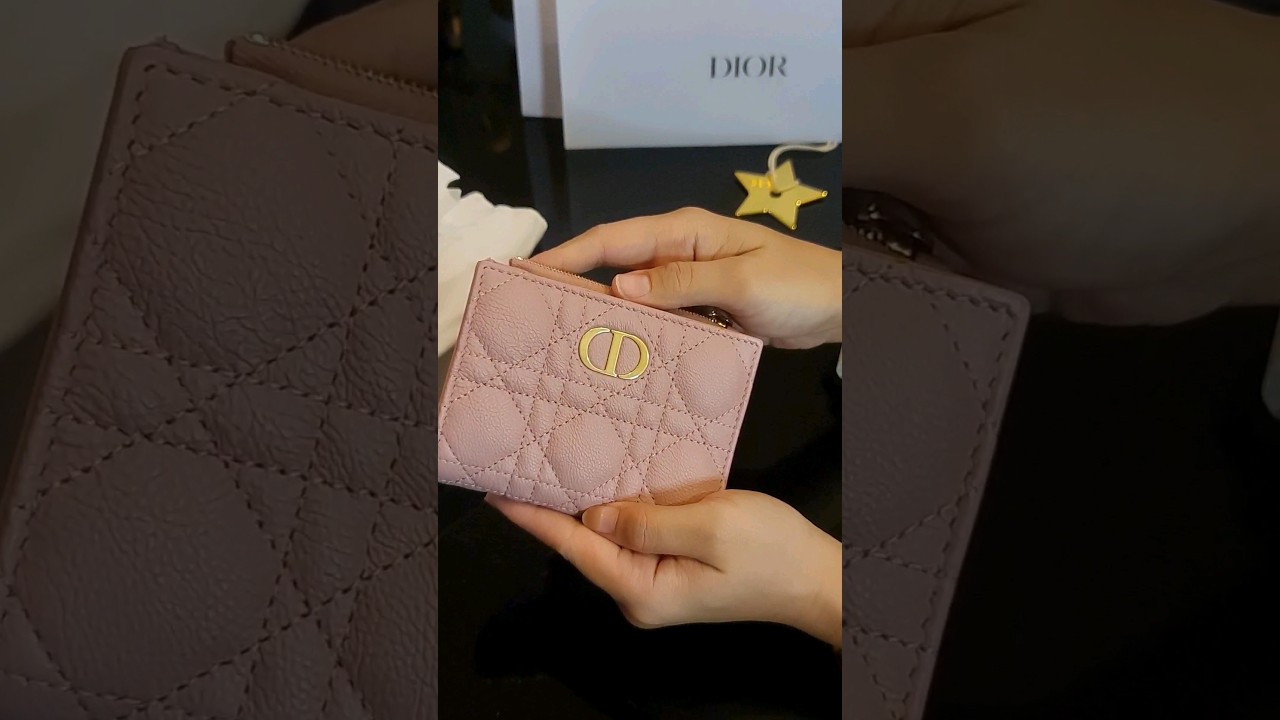 Unboxing dior caro dahlia wallet /Pink 💗 #dior #wallet #diorwallet #carodahliawallet #christiandior