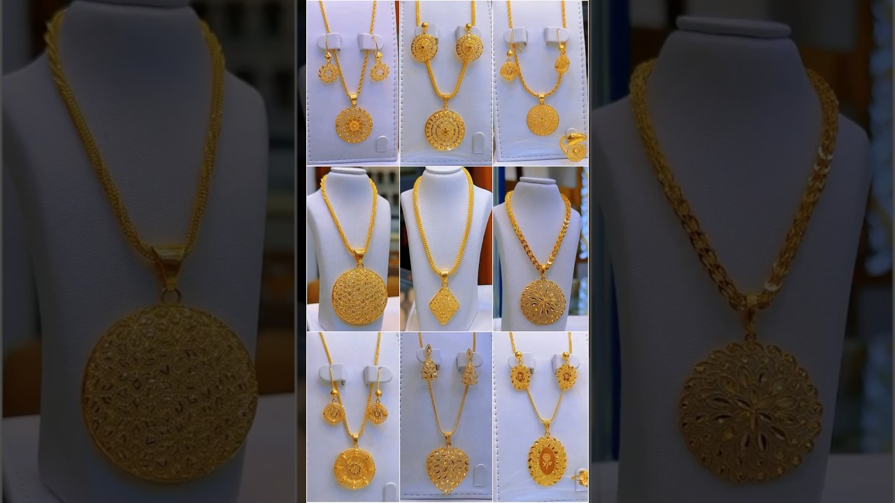 Trending Lightweight gold Chain pendant set designs 2024 #goldjewellery #trending #shorts
