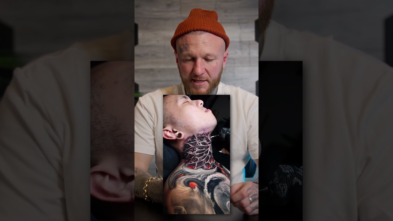 Would you get a neck tattoo? 😬 amazing piece by Victoria Lee #necktattoo #tattoo #tattooartist