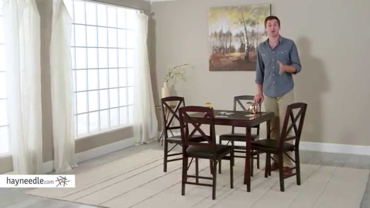 Cosco 5-Piece Bridgeport 32-Inch Wood Folding Card Table Set - Product Review Video