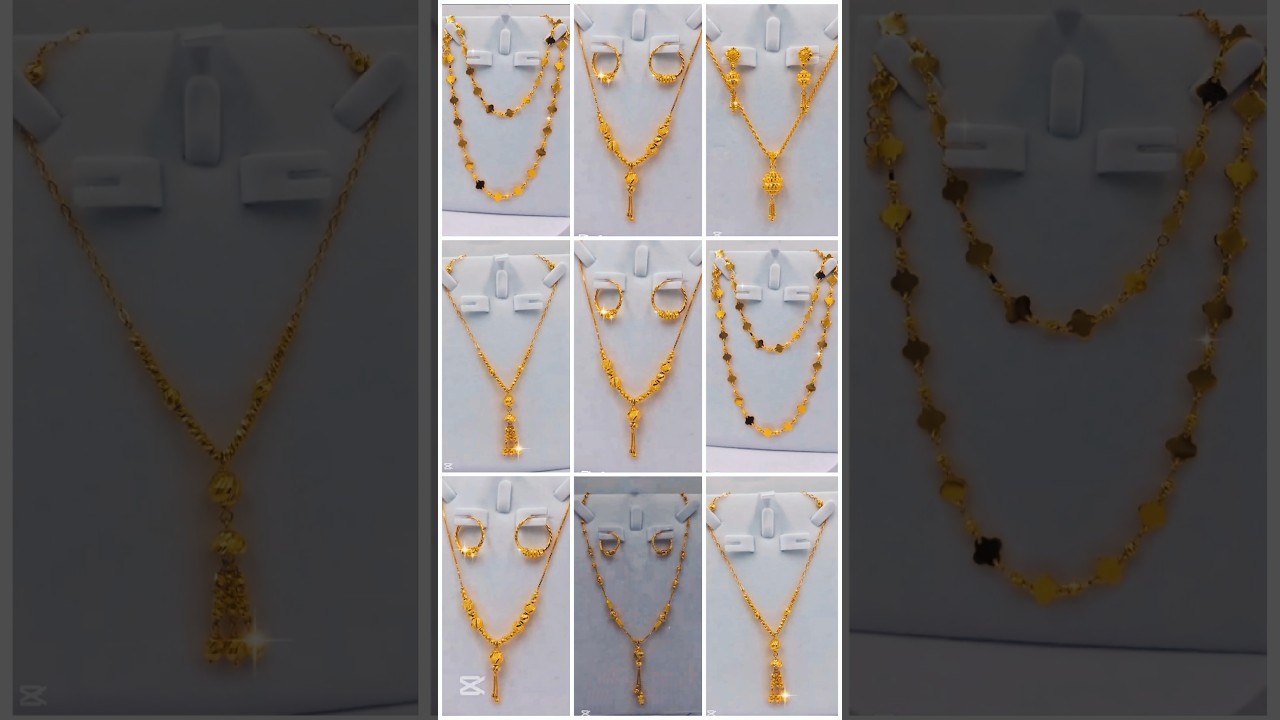 lightweight gold Chain pendant set designs #gold #trending #necklace #goldneklace #shorts