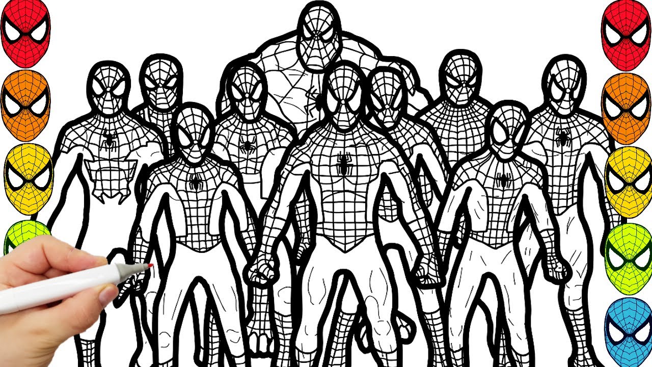 Spider man Team Coloring Pages spider man coloring pages marvel drawing coloring  COMPILATION 234