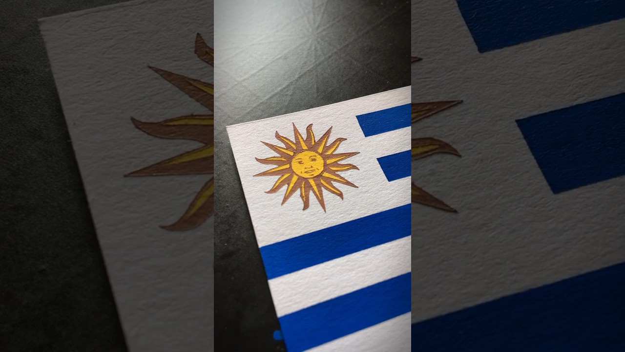 URUGUAY 🇺🇾 Flag Drawing with POSCA #flag #uruguay #posca