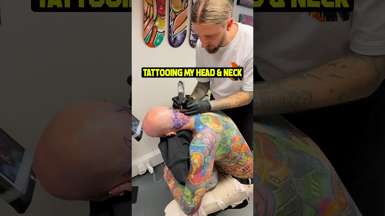 TATTOOING MY SKULL!! | #HeadTattoo #Tattoos #NeckTattoo