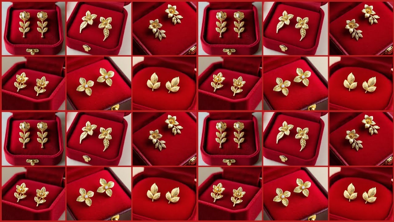 Stunning Gold Stud Earrings Design 2025 | Trending Daily & Bridal Studs