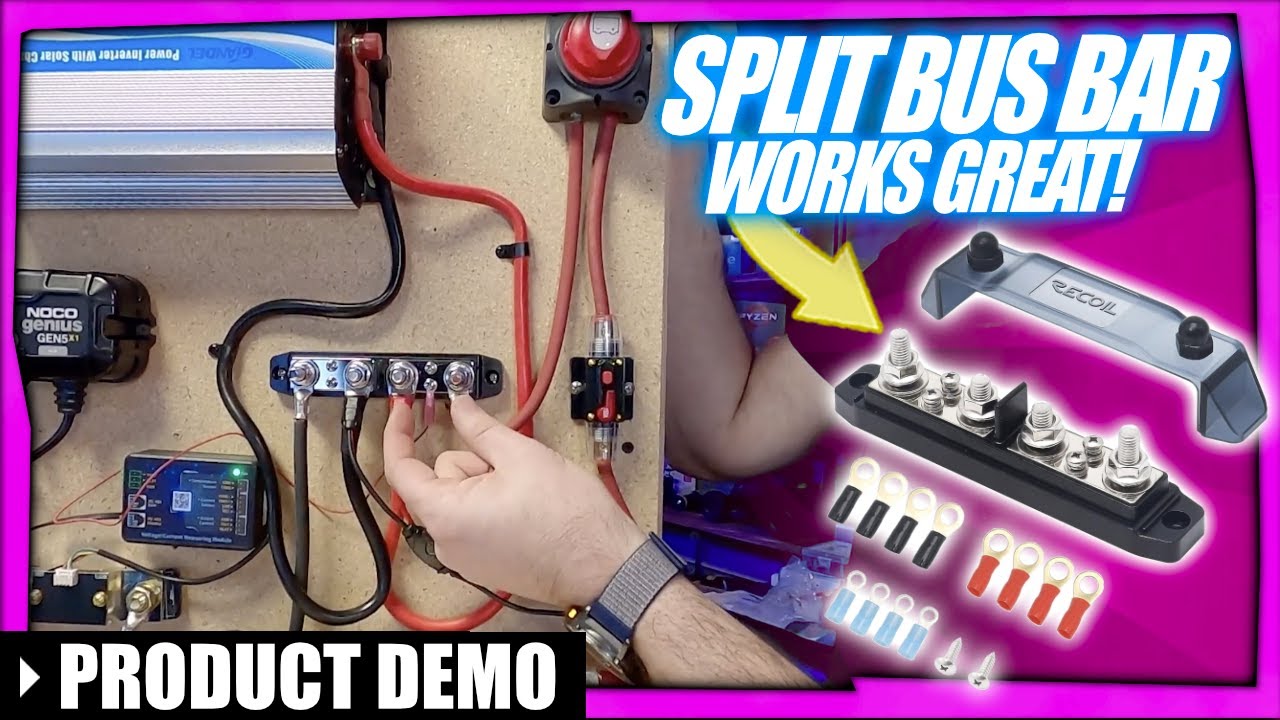 Easy 12v LiFePO4 wiring with this split bus bar from Recoil