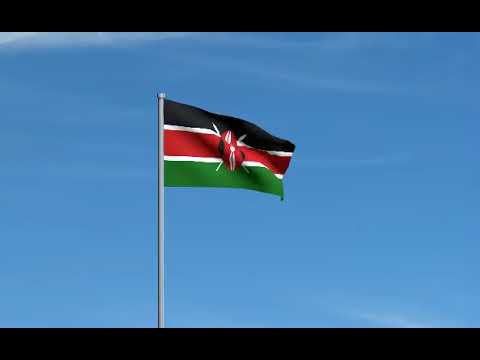 Kenya flag waving