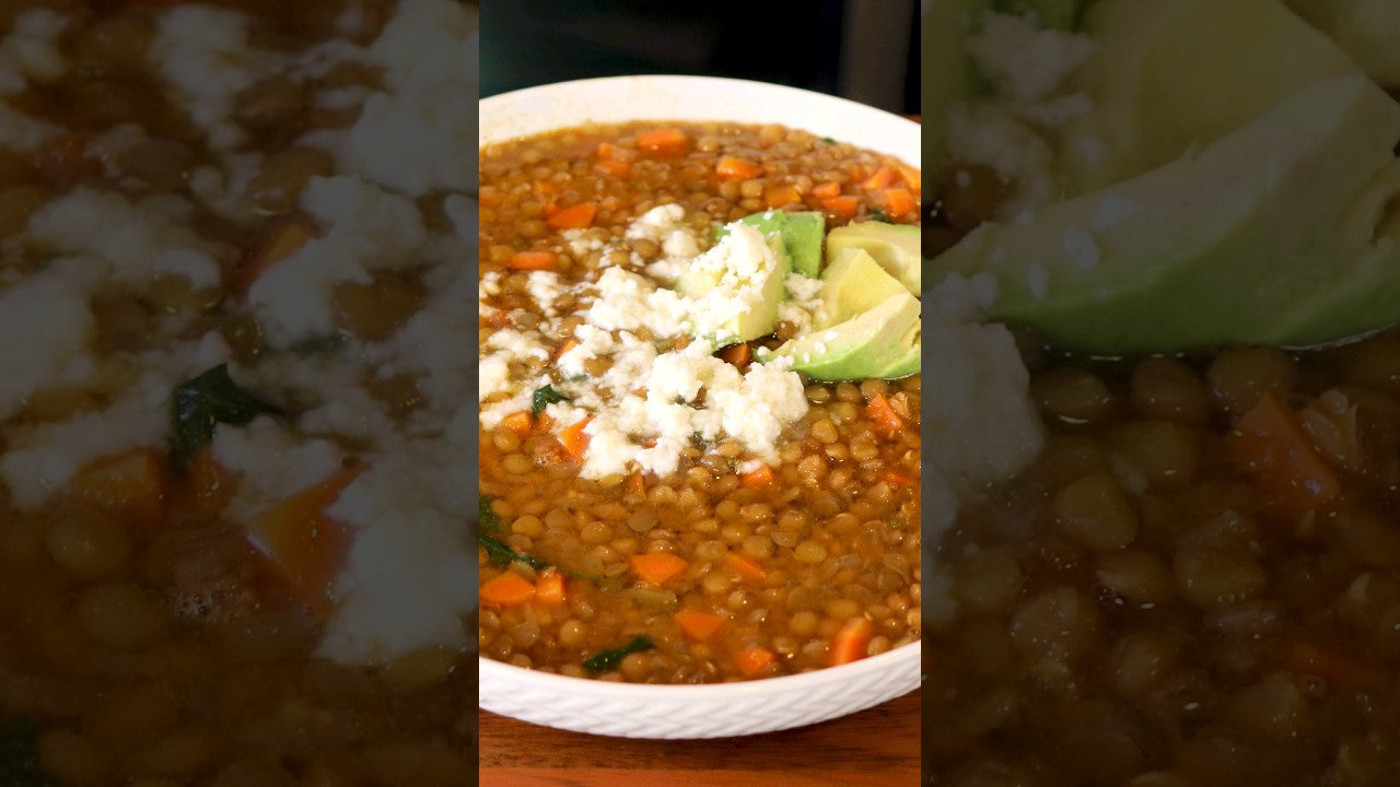 My husband loves this Lentil Soup Recipe Delicious and Healthy! Sopa de Lentejas #shorts