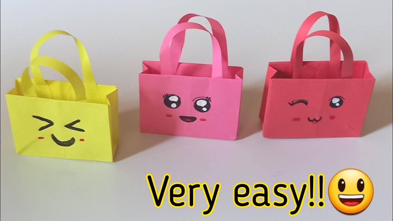 Origami paper bag|How to make paper handbag|Diy paper bag|Easy paper bag making|DIY paper handbag