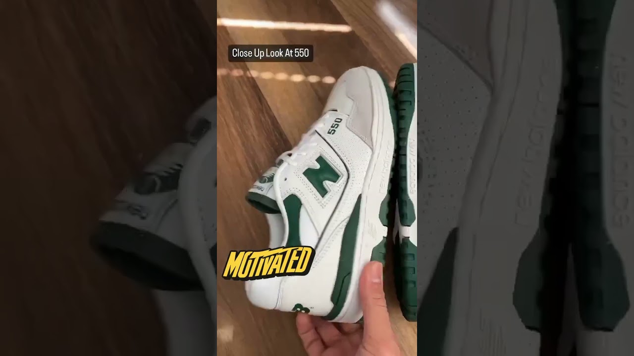 Close up look at New Balance 550 White Green REAL #real #newbalance  #550 #sneakers #whitegreen