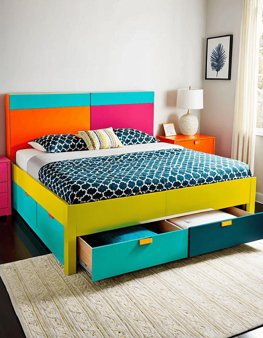 queen bed with storage