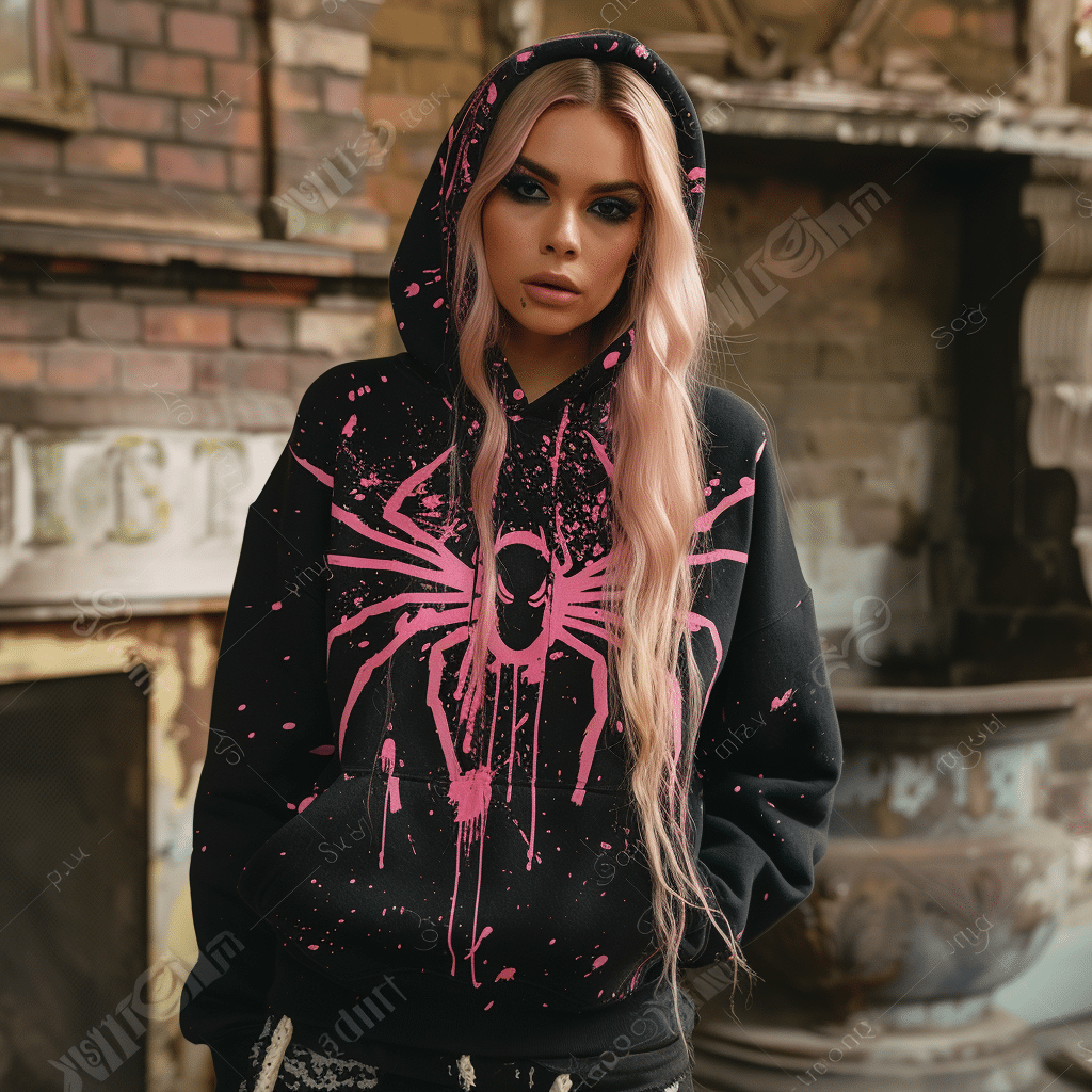 pink spider hoodie