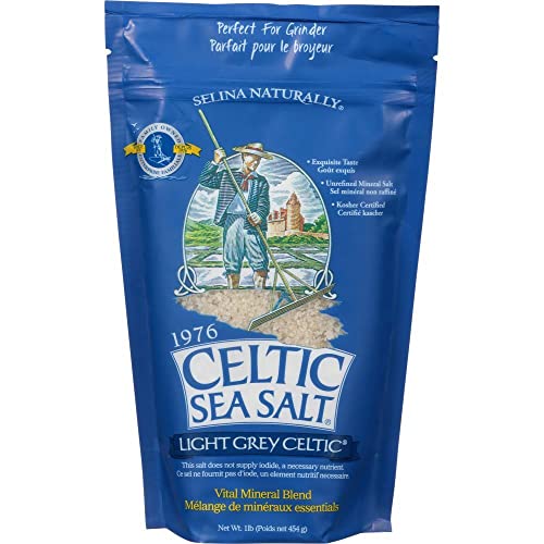 Light Grey Celtic Sea Salt Pound Resealable Bag – Additive Free, Delicious Sea Salt, Perfect for Cooking, Baking and More Gluten Free, Non GMO Verified, Kosher and Paleo Fri