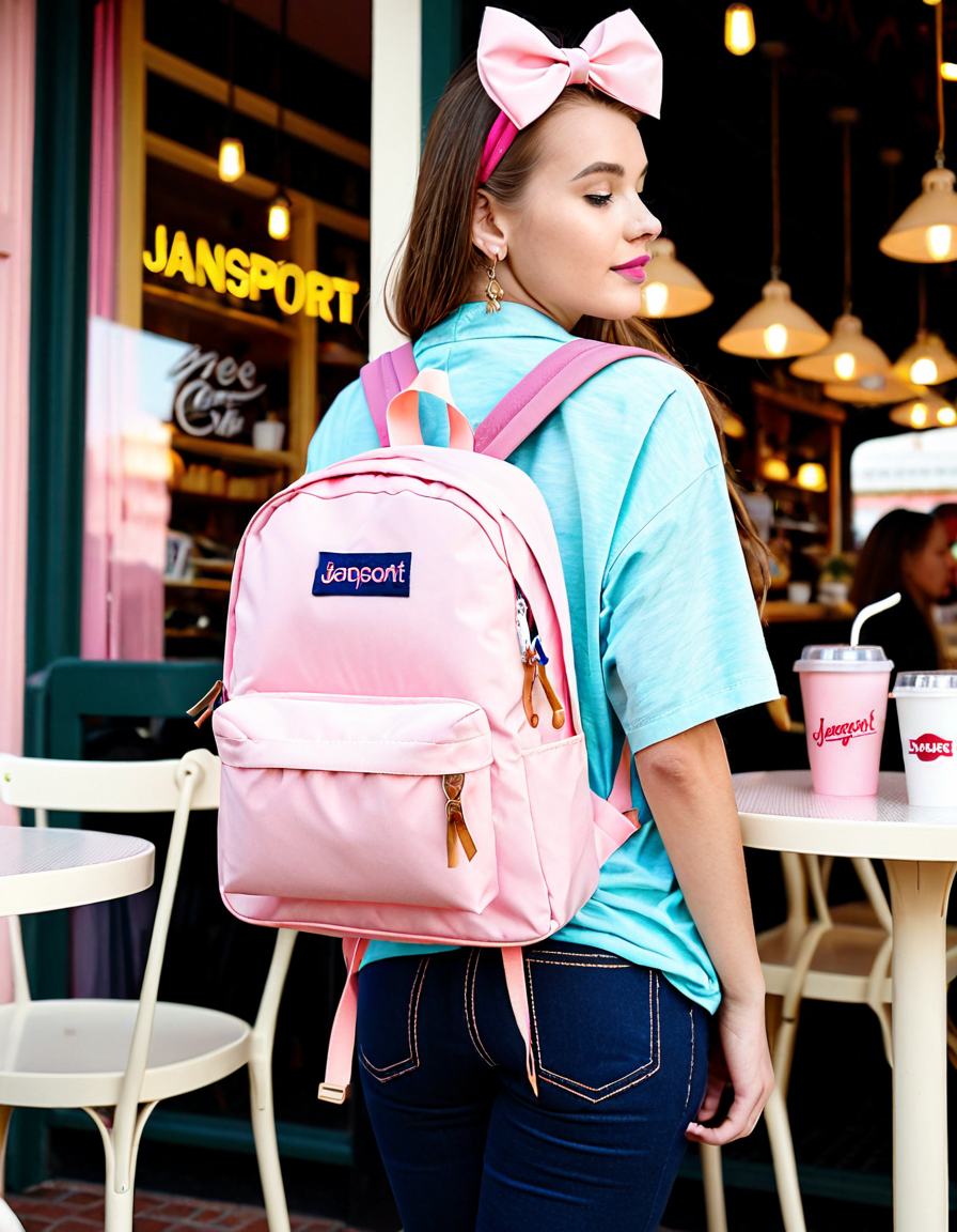 jansport pink bow backpacks