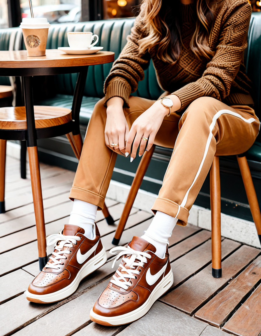 brown sneakers