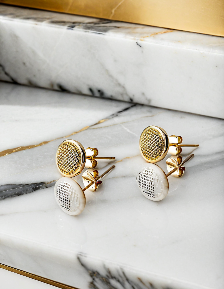 gold stud earrings