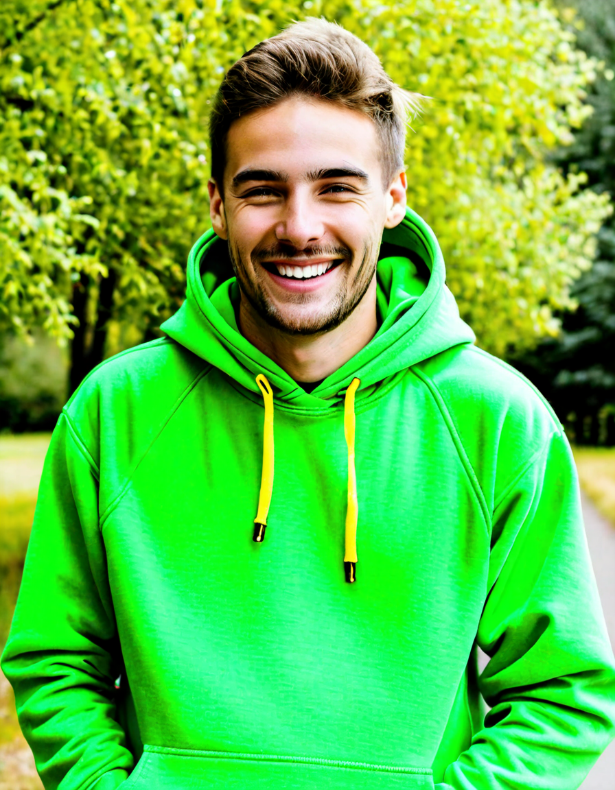 green hoodie