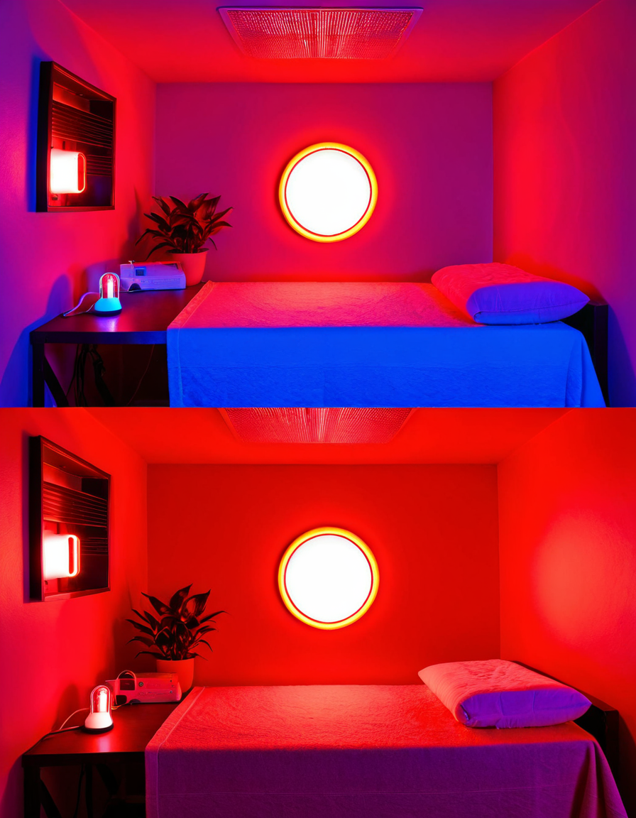 red light therapy before and after
